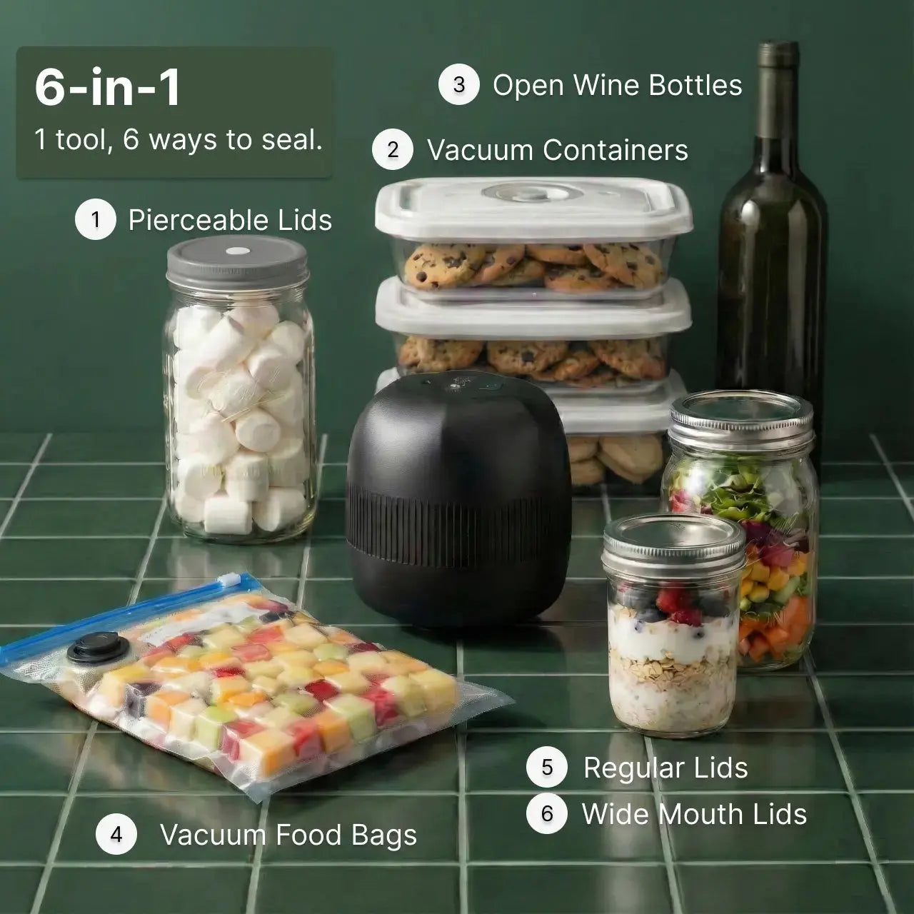 Kivo 6-in-1 Food Vacuum Sealer