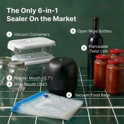 Kivo 6-in-1 Mason Jar Vacuum Sealer